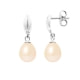 Pendientes de perlas culturas rosas y oro blanco 375/1000