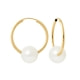 White Freshwater Pearls Hoop Earrings and yellow gold 750/1000