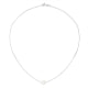 Collar de cadena 750/1000 Oro Blanco  y perla de cultura blanca
