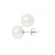 Boucles d'Oreilles Perles de Culture d'eau douce Blanches 10-11 mm et or Blanc 750/1000