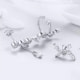 Ohrringe Blume mit Weiß Swarovski-Kristall und Silber 925