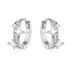 Star Hoop Earrings made with White Crystal from Swarovski and 925 Silver