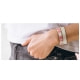 Silver bangle bracelet - 6 UNI silicone strips