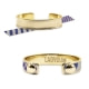 Gold bangle bracelet - 5 MOTIF silicone stripes