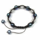 Peacock black freshwater pearl shamballa crystal ball bracelet