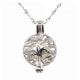 Tree of life pearl cage pendant, sterling 925 silver